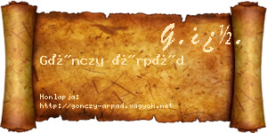 Gönczy Árpád névjegykártya