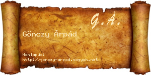 Gönczy Árpád névjegykártya