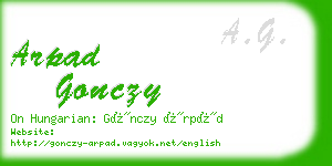 arpad gonczy business card